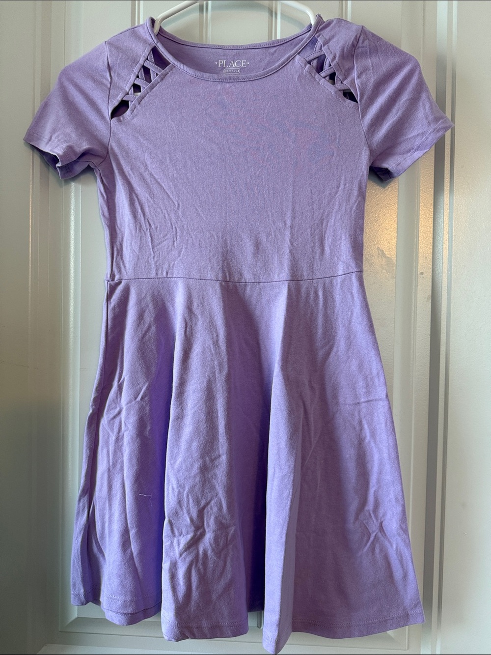 Brand New The Children's Place Lavender Short Sleeve Cutout Shoulder Dress